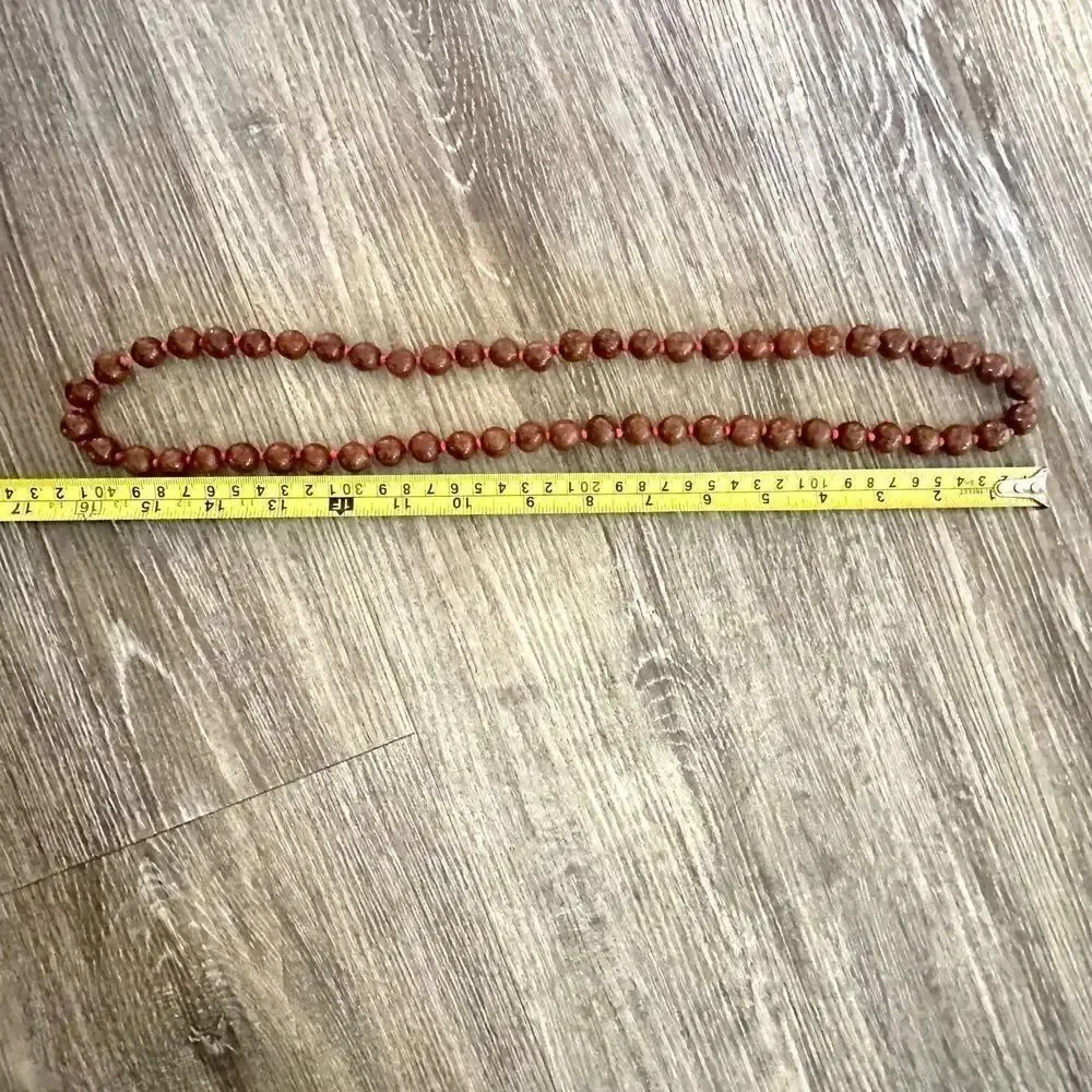Brown and red beaded necklace